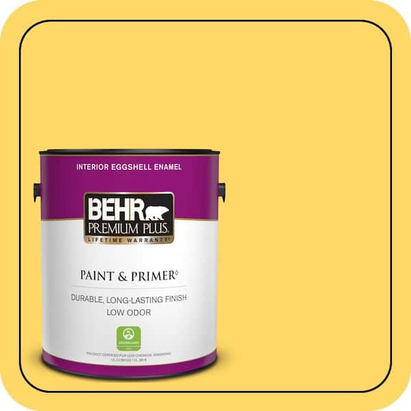 BEHR PREMIUM PLUS 1 gal. #360B-5 Citrus Eggshell Enamel Low Odor Interior Paint & Primer