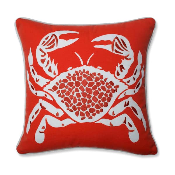 Pillow Perfect Tropical Orange Square Outdoor Square Throw Pillow