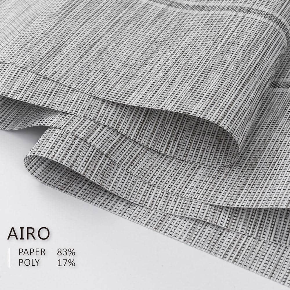 Airo Gray Cordless Sheer Woven Panel Track Blind