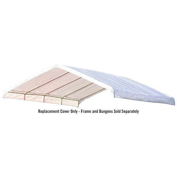 12 ft. W x 26 ft. D SuperMax Canopy Replacement Cover in White (Fits 2 in. Frame) with Patented Twist-Tie Tension