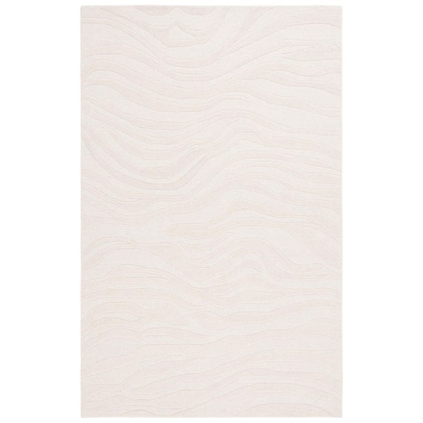 Rodeo Drive 3 ft. x 5 ft. Ivory Solid Wavy Area Rug