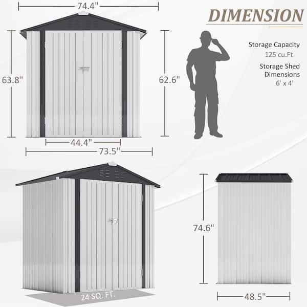 ToolCat 6 ft. W x 8 ft. D Metal Storage Shed with Vents for