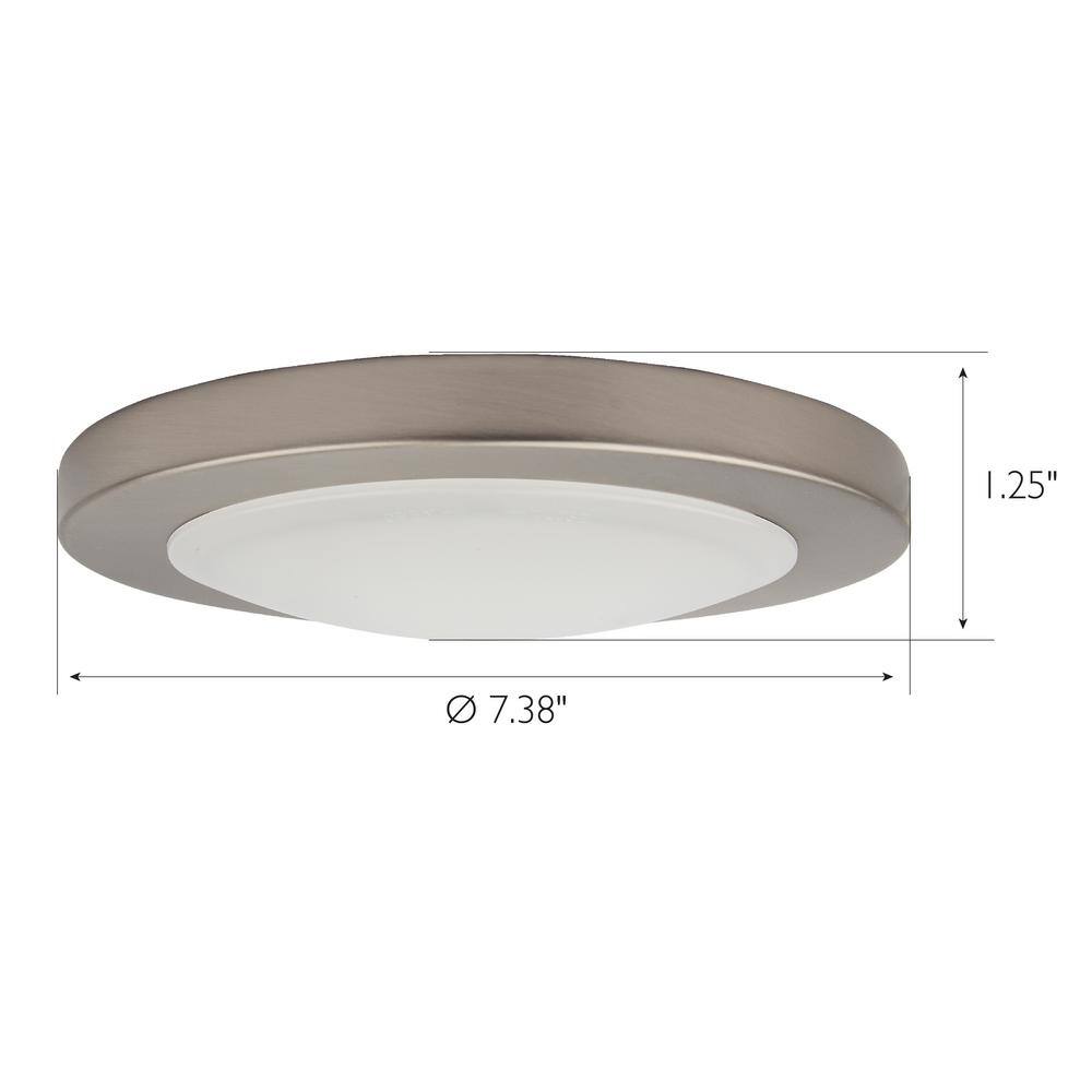 Brushed Nickel 7" LED Disk Light for Indoor/Outdoor Ceiling