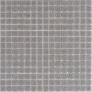 Dune Glossy Stone Gray 12 in. x 12 in. Glass Mosaic Wall and Floor Tile (20 sq. ft./case) (20-pack)