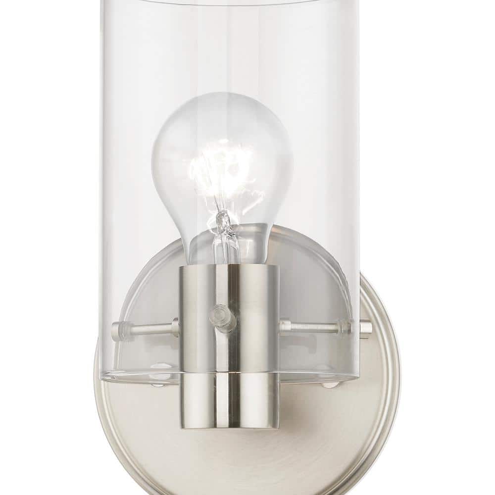 Munich Sleek Brushed Nickel Transitional 1-Light Sconce