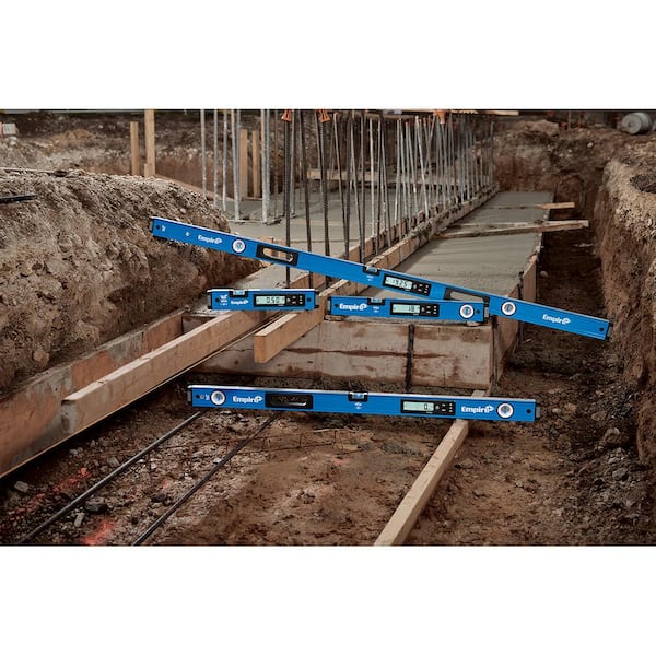 Empire - 48 in. Digital Box Level with Case and 8 in. Magnetic Torpedo Level and Rafter Square in True Blue