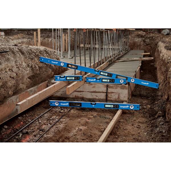 Empire - 48 in. Digital Box Level with Case and 8 in. Magnetic Torpedo Level and Rafter Square in True Blue