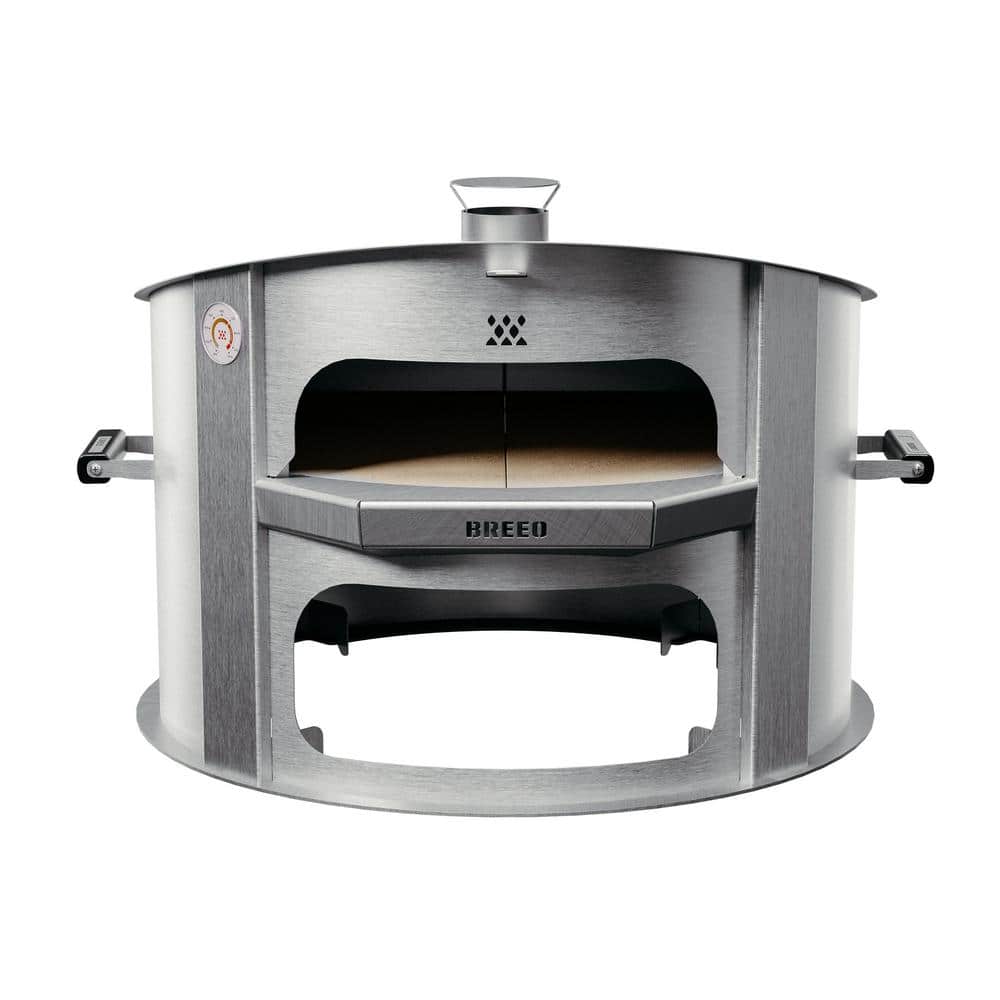 Live-Fire Wood Outdoor Pizza Oven in Stainless Steel
