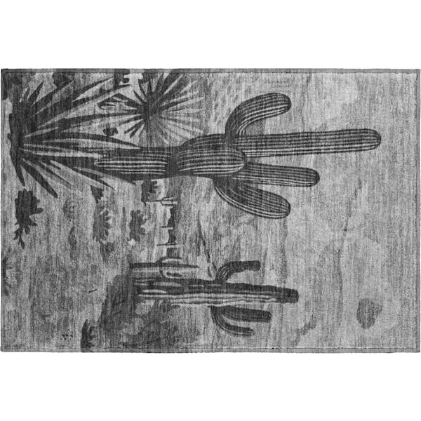 Mayfield Premium Machine Washable Abstract AMF2496 Gray 2 ft. x 3 ft. Accent Rug