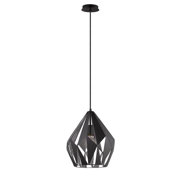 Eglo Carlton 1 1-Light Matte Black Pendant