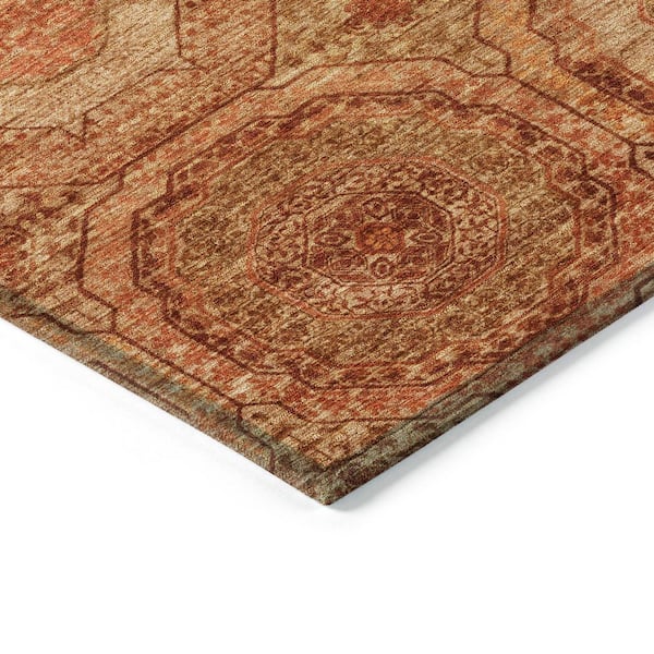 Chantille Machine Washable Indoor/Outdoor Abstract ACN2050 Terracotta 8 ft. x 10 ft. Area Rug