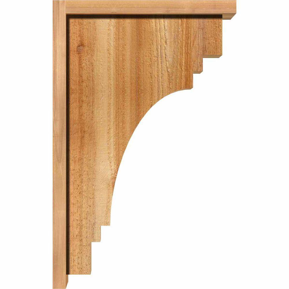 22"H Rough Sawn Western Red Cedar Corbel with Backplate