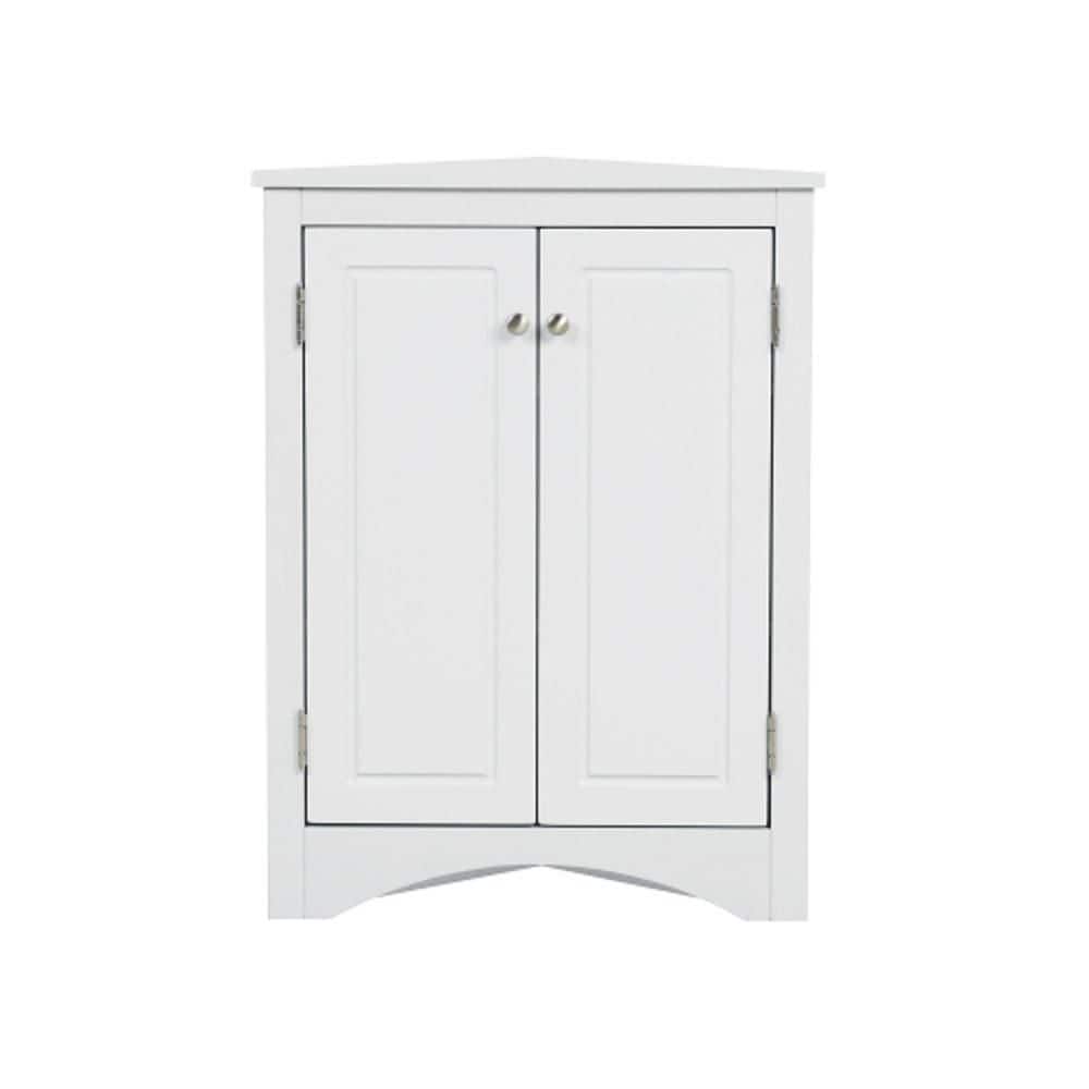 White Accent Storage Triangle Bathroom Storage with
