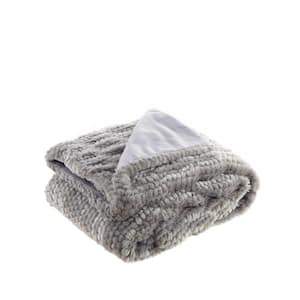 Charlie Gray Solid Color Acrylic Throw Blanket