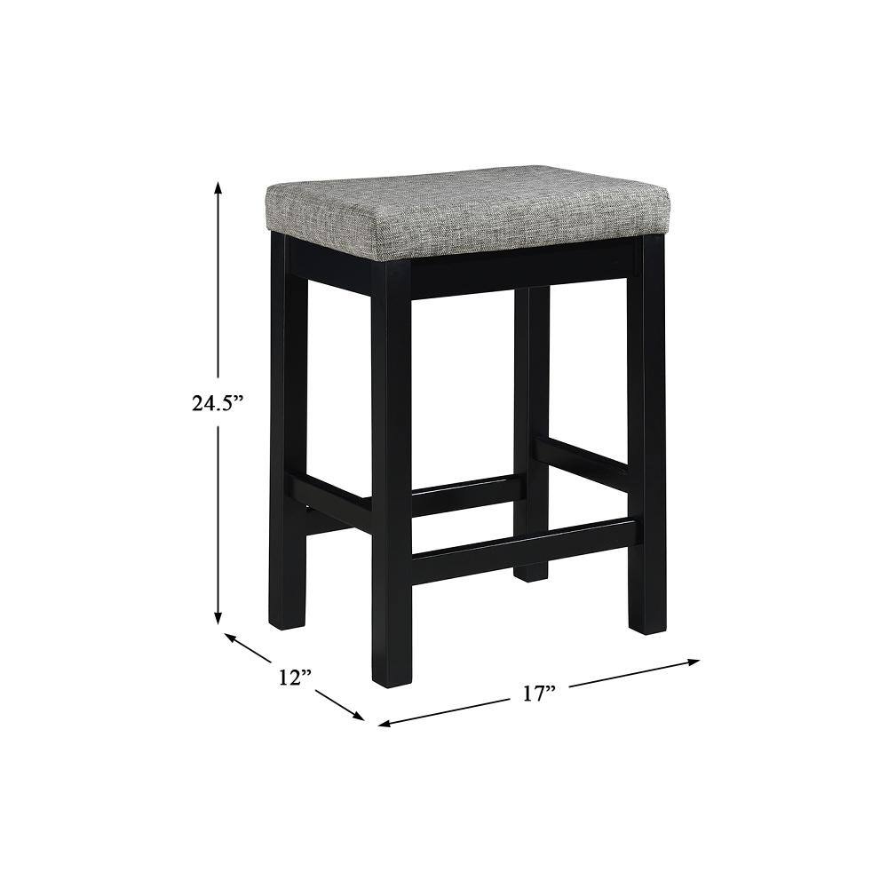 Black Wood Counter Height Dining Set with USB Ports