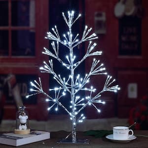 2 ft. 144 l Artificial Christmas Tree Cluster Light Warm White for Home Garden Decoration Silver