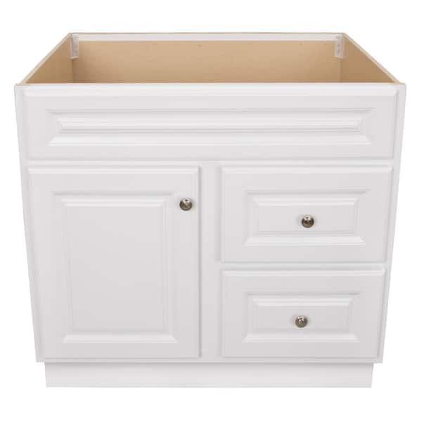 Glacier Bay Hampton 36 in. W x 21 in. D x 33.5 in. H Bath Vanity Cabinet without Top in White