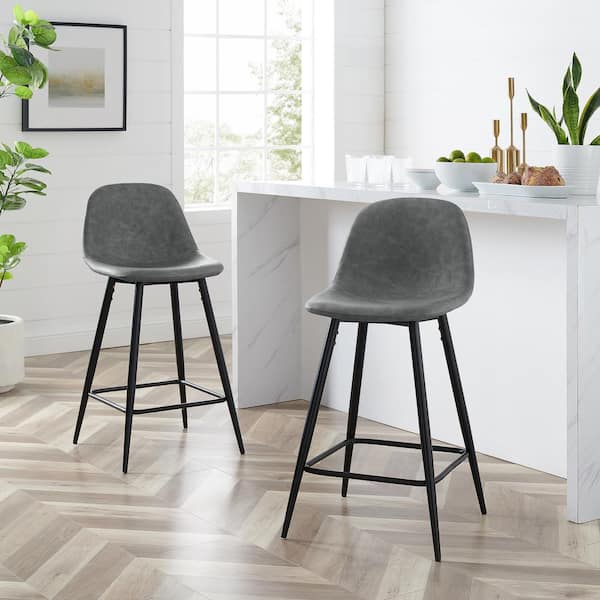 Crosley Furniture Weston 35 5 In Gray, Standard Height For Kitchen Counter Stools