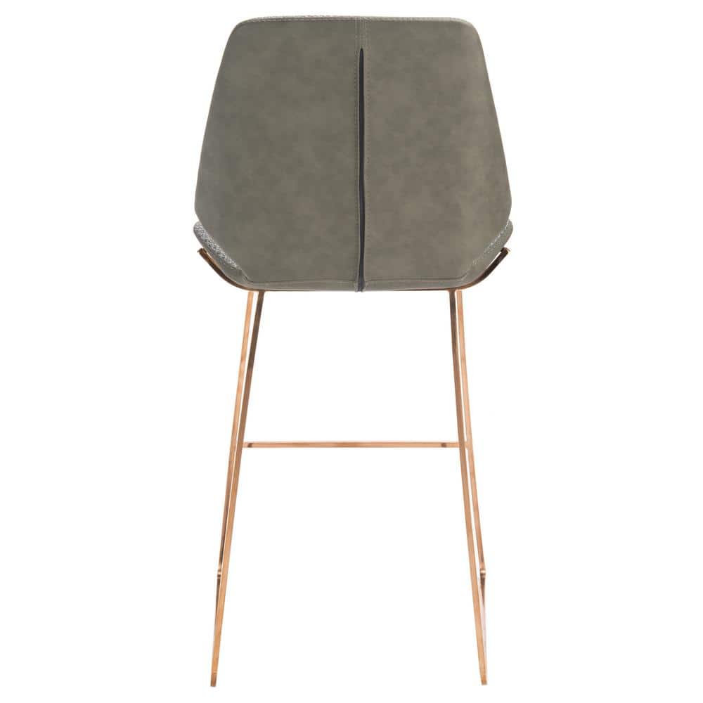 Masami Grey and Gold Saddle Style Counter Stool