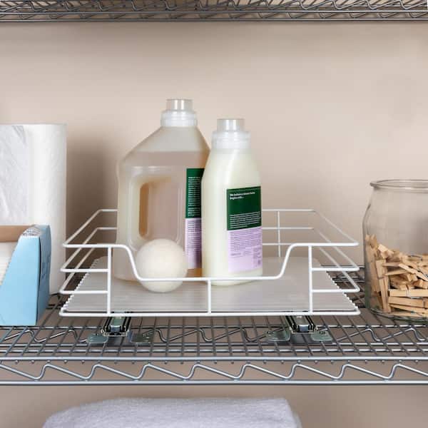 Household Essentials 15'' Glidez Sliding Pantry Organizer White
