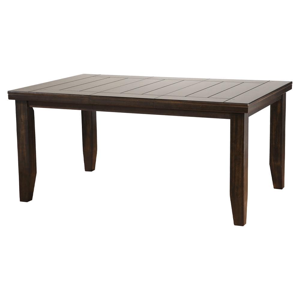 Espresso Extendable Rectangular Wood Dining Table with Leaf