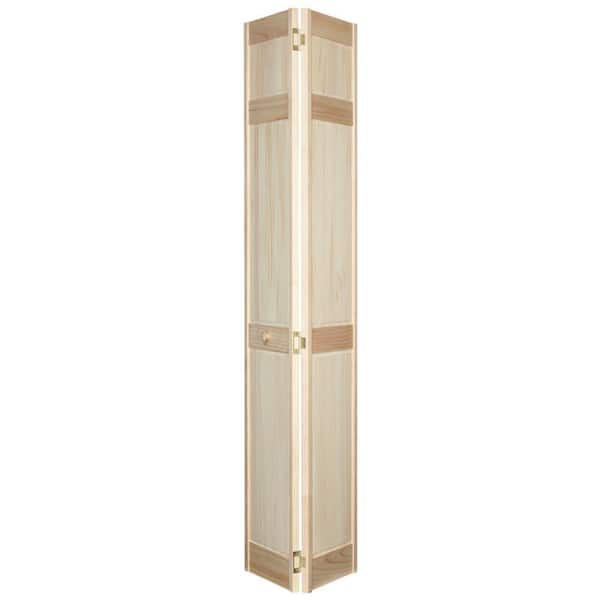 Home Fashion Technologies 28 in. x 80 in. 6-Panel Stain Ready Solid Wood Interior Closet Bi-Fold Door