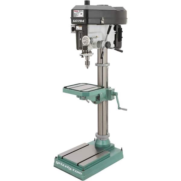 Grizzly Industrial 15 in. 12 speed Heavy-Duty Floor Drill Press with 1/2 in. chuck capacity