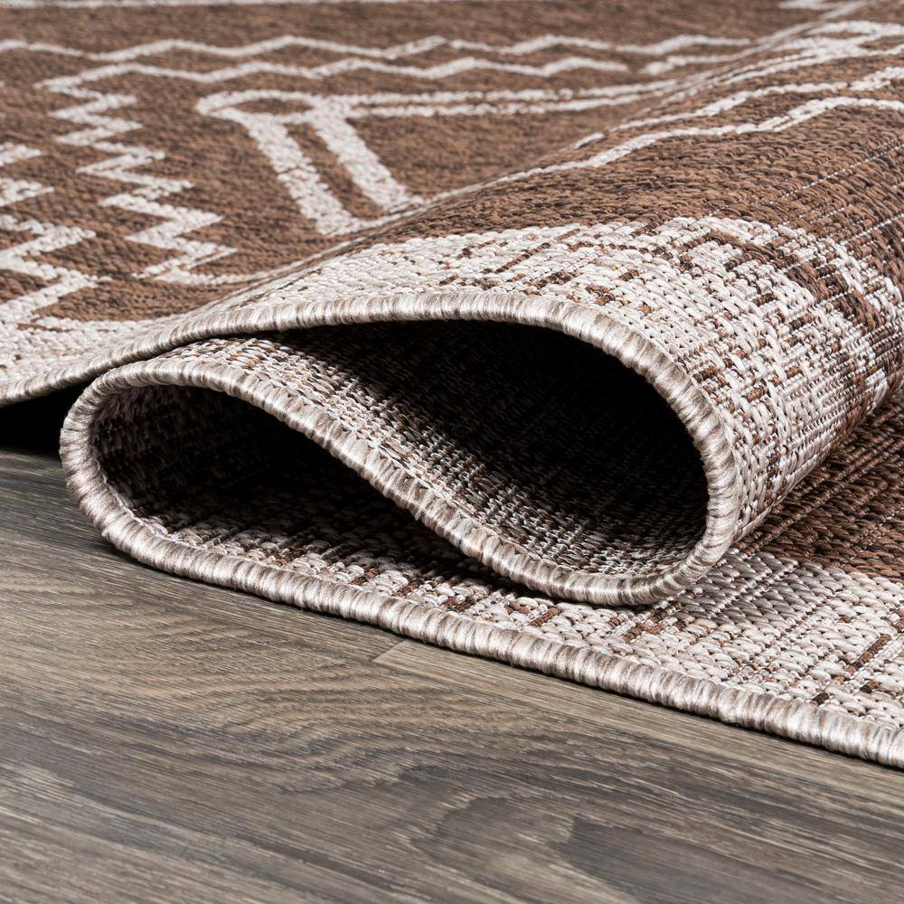 Tribal Diamond Medallion Brown/Beige Indoor/Outdoor Rug