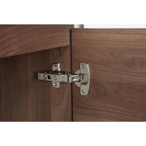 Valeria 59 in. Wall Mounted Bathroom Vanity in Walnut with Resin Vanity Top in White with Double White Basins