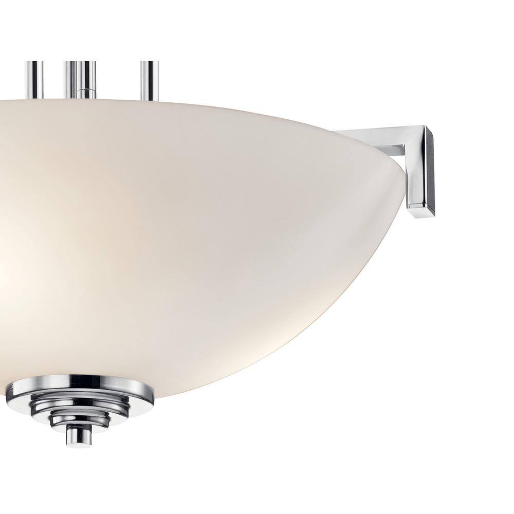 Eileen 17'' Brushed Nickel Modern Bowl Pendant with Cream Glass