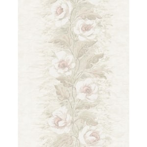 Dutch Garland Blush Gardenia Stripe Wallpaper