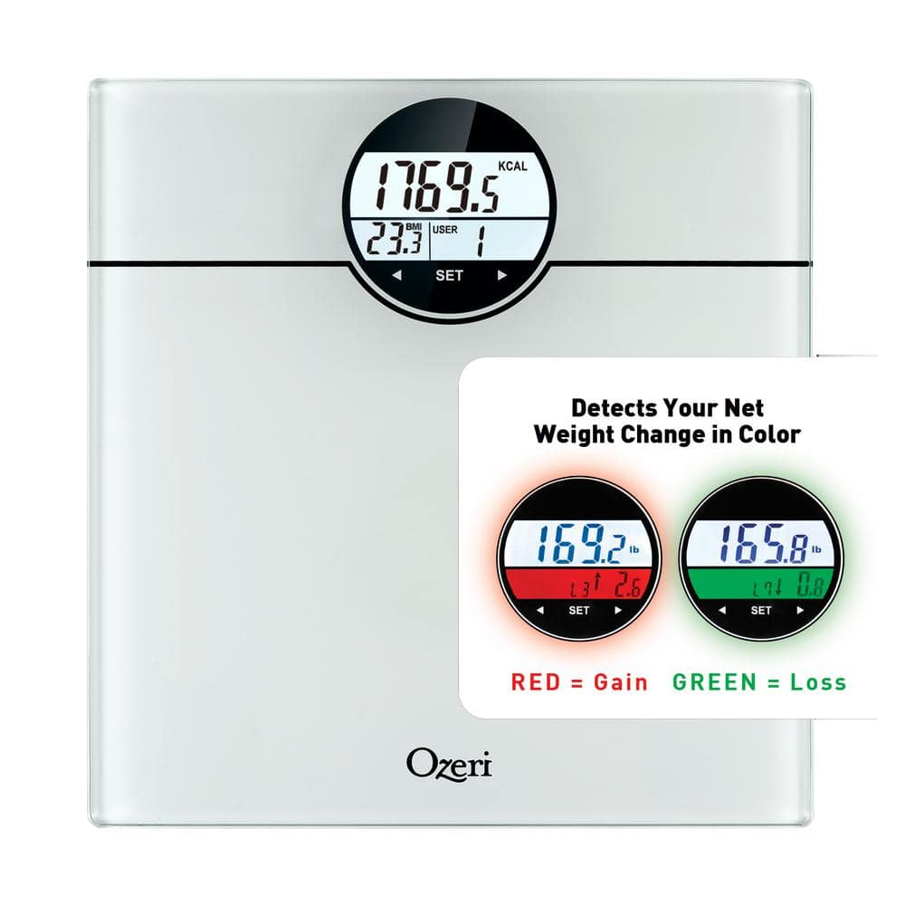 Ozeri Rev Digital Bathroom Scale with Electro-Mechanical Weight Dial ZB23-W  - The Home Depot