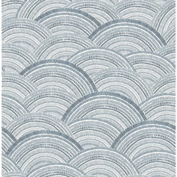 A-Street Prints Blue Encircle Geometric Wallpaper Sample