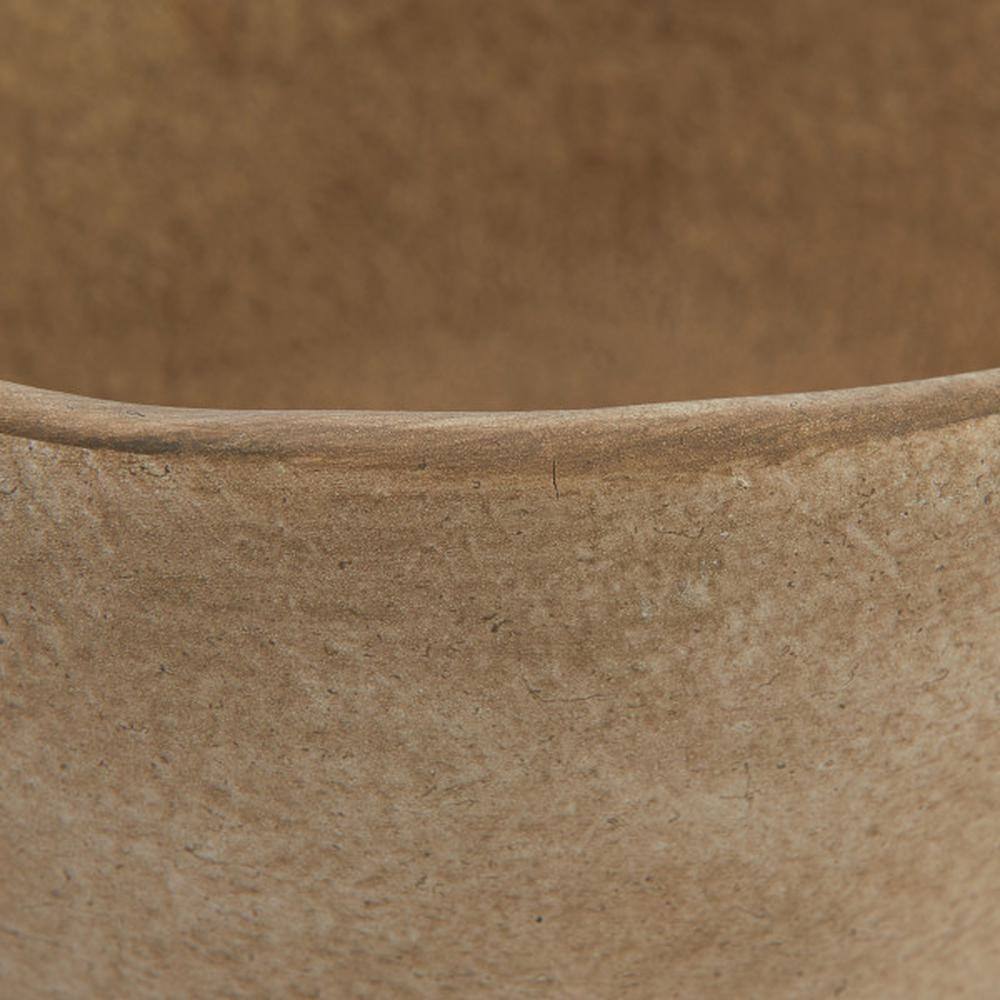 Large Matte Taupe Terracotta Footed Planter
