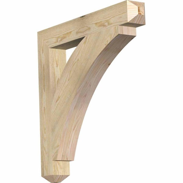 Ekena Millwork 4 in. x 30 in. x 30 in. Douglas Fir Thorton Craftsman Rough Sawn Bracket