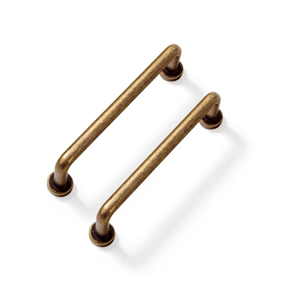 Goo-Ki 12-Pack 4 in. (102mm) Rustic Antique Brass Zinc Alloy