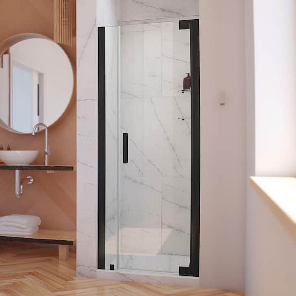 DreamLine Elegance-LS 36-1/4 in. to 38-1/4 in. W x 72 in. H Frameless Pivot Shower Door in Matte Black