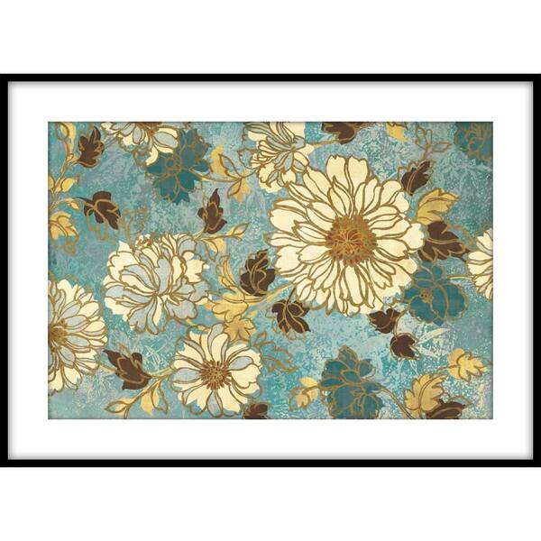 PTM Images 9.75 in. x 11.75 in. ''Sophias Flowers Blue 36x24'' Framed Wall Art