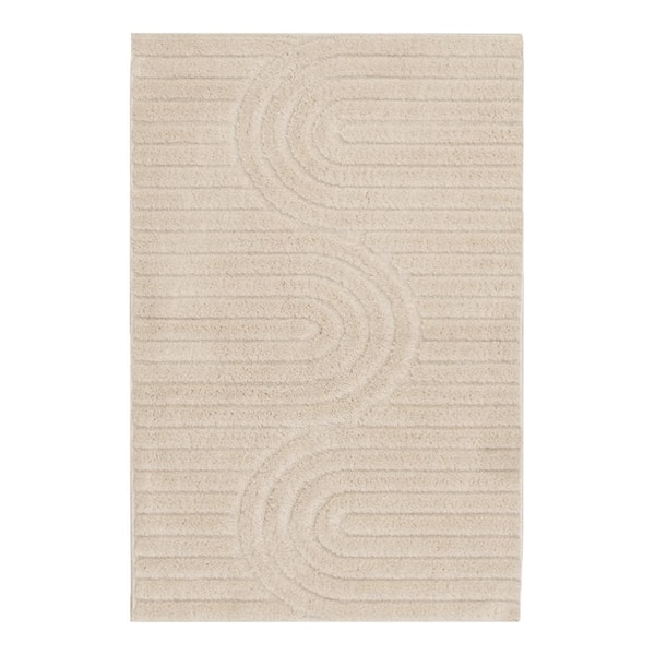 Oathil Cream 2 ft. x 3 ft. Geometric Scatter Area Rug