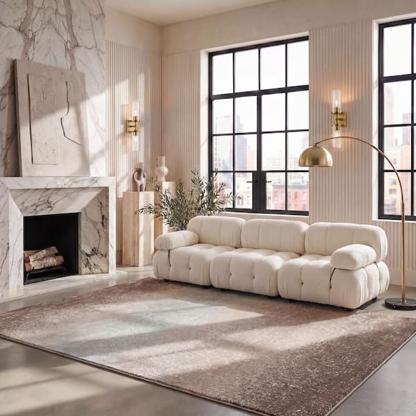 Madison 8 ft. x 10 ft. Light Brown Ombre Area Rug