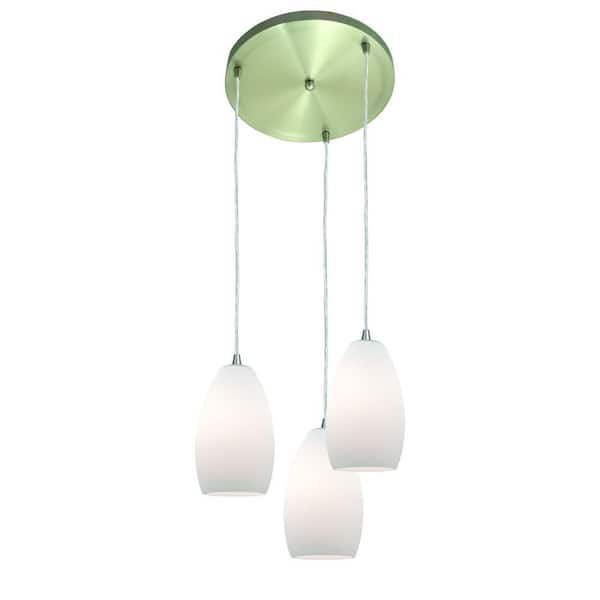 Access Lighting 3 Light Pendant Silver Opal Glass-DISCONTINUED