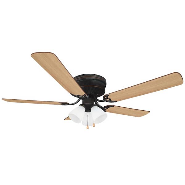 Design House Millbridge 52 in. Traditional 3-Speed Indoor Oil Rubbed Bronze Hugger/Low Profile Ceiling Fan with Light Kit