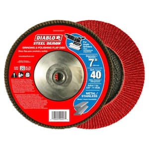 7 in. 40-Grit Steel Demon Grinding and Polishing Flap Disc with 5/8 in. 11 HUB and Type 29 Conical Design