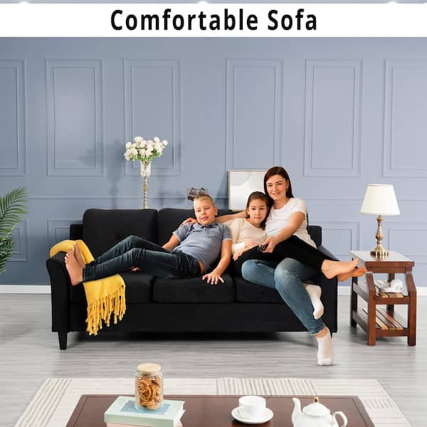 ソファ　SOFA STYLE HOMESTOCK 78.74 in Square Arm Microfiber Button Tufted Rectangle