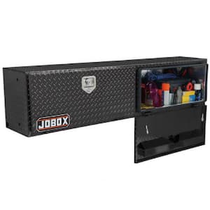 Jobox 96 in. Black Diamond Plate Aluminum Top Mount Truck Tool Box with Mounting Kit