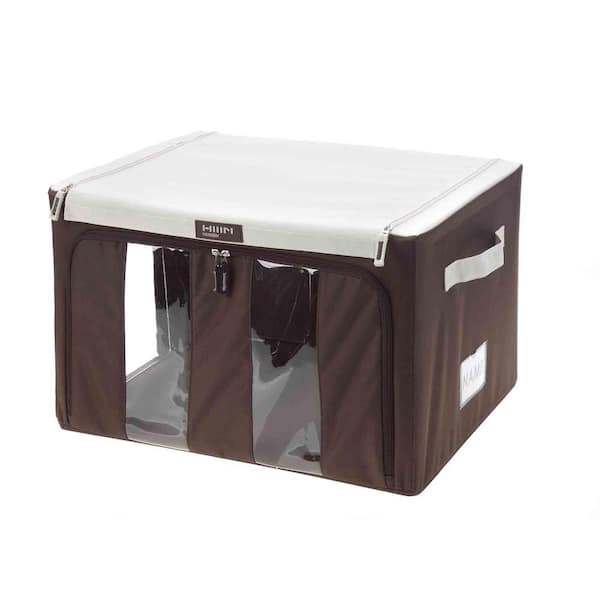 Ultimate Storage System 20 in. D x 9 in. H x 16 in. W Brown and White Fabric Cube Storage Bin