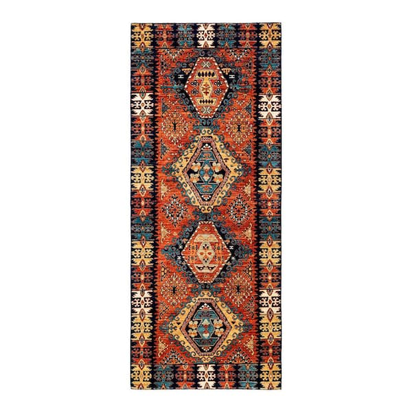 Solo Rugs Serapi One-of-a-Kind Traditional Orange 4 ft. x 10 ft. Hand Knotted Tribal Area Rug