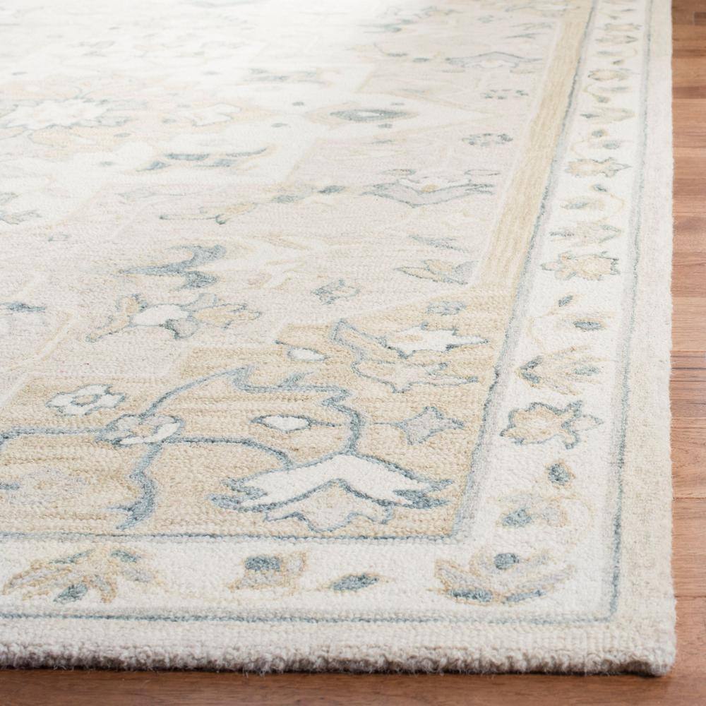 Beige Ivory Handmade Wool Medallion Area Rug 3' x 5'