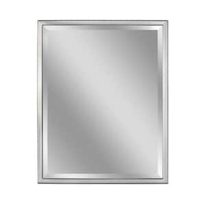 24 in. W x 30 in. H Framed Rectangular Beveled Edge Bathroom Vanity Mirror in Chrome