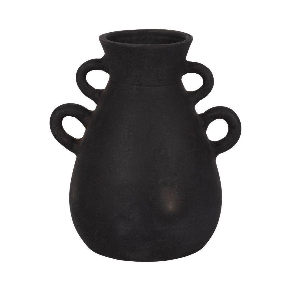 12 in. Black Ceramic With 4 Handles Decorative Vase price history on PriceWatchPro